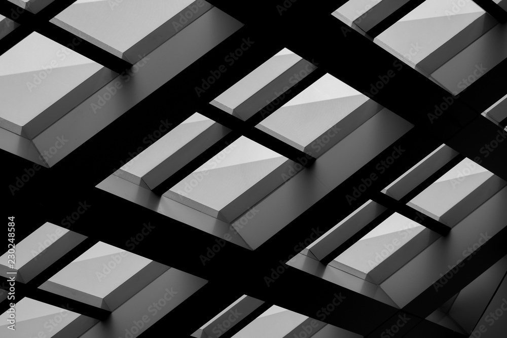 Fototapete Abstract background architecture lines. modern architecture detail