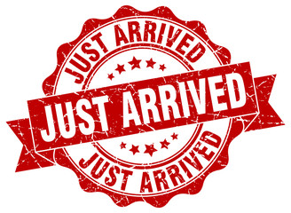 Fototapeta premium just arrived stamp. sign. seal