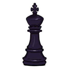 Fototapeta premium Vector Single Cartoon Illustration - Black King Chess Figure.