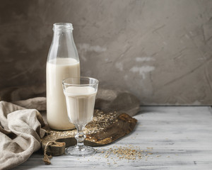 Non dairy oat milk for vegan diet