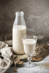 Non dairy oat milk for vegan diet