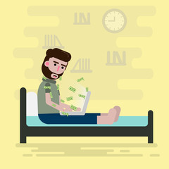 flat design freelance man