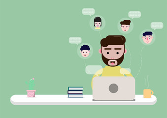 flat design freelance man