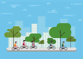 Flat design outdoor park