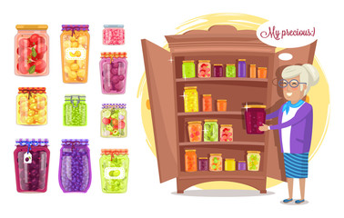 Canned Grandmother s Precious Vector Illustration