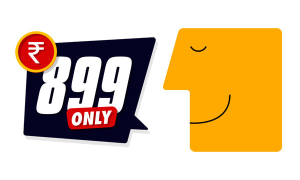 Only for 899. Vector illustration badges of under rupees 899 price tag. Round flat design labels, Business shopping concept. 