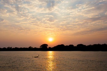 Fototapeta na wymiar Sundown from Pantanal, Brazil