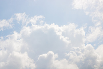 blue sky and cloudy beautiful sky in sunny day . natural environment scene view of skyscape . white fluffy clouds textured .