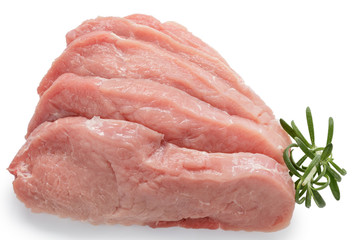 Schweineschnitzel mit Rosmarin, freigestellt