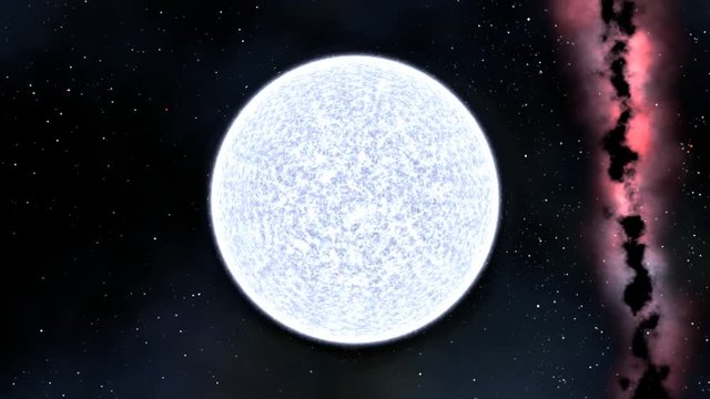 blue giant star gravitational lensing effect, 3d animation