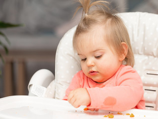 Baby. Cute. Girl. Portrait. Eating