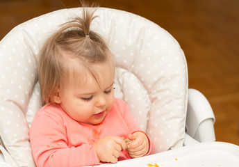 Baby. Girl. Portrait. Cute. Eating