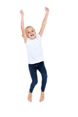 Girl gymnast jumping.