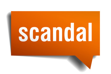 scandal orange 3d speech bubble