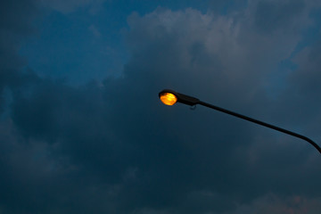 street lamp at night with sky