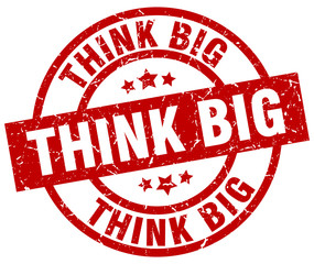 think big round red grunge stamp