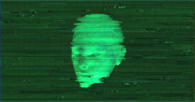 Artificial Intelligence Human Head Digital Noise Technology Animation