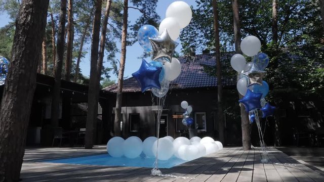 beautiful huge balloons at a wedding