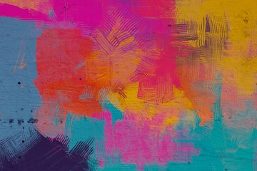 Artistic abstract painting on wall