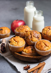 Fresh homemade apple cinnamon muffins 