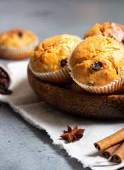Fresh homemade apple cinnamon muffins 