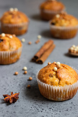 Fresh homemade apple cinnamon muffins 