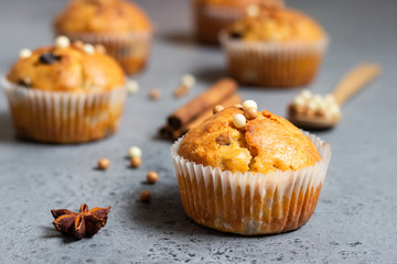 Fresh homemade apple cinnamon muffins 