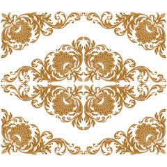 Golden vintage baroque ornament, corner. Retro pattern antique style acanthus.
