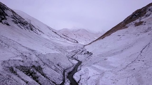 Snow mountain in Ushguli, Georgia country!