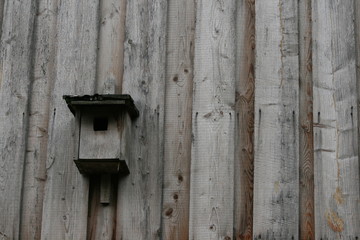 Nistkasten an Holzhauswand 1