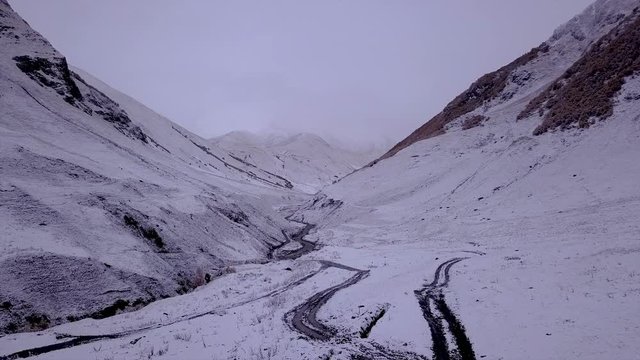 Snow mountain in Ushguli, Georgia country!