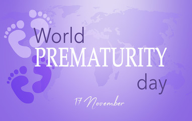 World Prematurity day, 17 November, Purple background