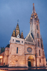 Fototapeta na wymiar Church in the castle district in Budapest