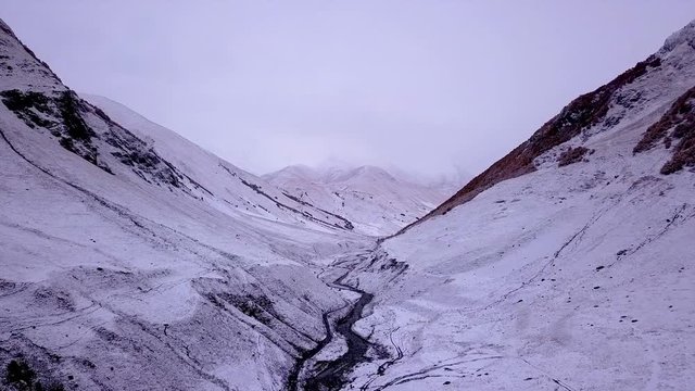 Snow mountain in Ushguli, Georgia country!