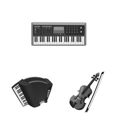 Vector illustration of music and tune sign. Collection of music and tool stock vector illustration.