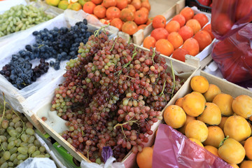 Various fruits on market