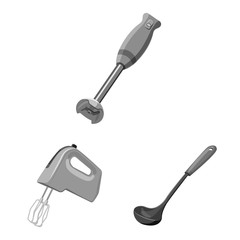 Isolated object of kitchen and cook symbol. Set of kitchen and appliance stock symbol for web.