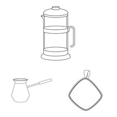 Vector illustration of kitchen and cook logo. Set of kitchen and appliance stock vector illustration.