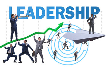 Concept of leadership with many business situations