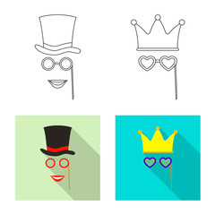 Vector design of party and birthday sign. Collection of party and celebration stock symbol for web.