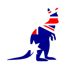 Australian Kangaroo with flag © VectorPart