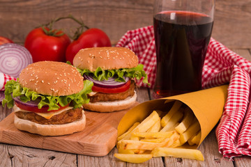 Hamburgers.