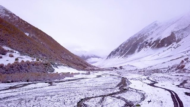 Snow mountain in Ushguli, Georgia country!