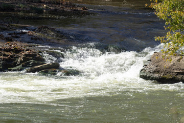 waves crashing on rocks