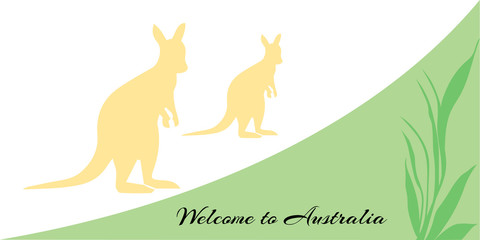 Australian Kangaroos, Travelling invitation © VectorPart