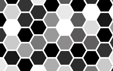 White honeycomb with a gradient color. Isometric geometry. 3D illustration