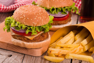 Hamburgers.