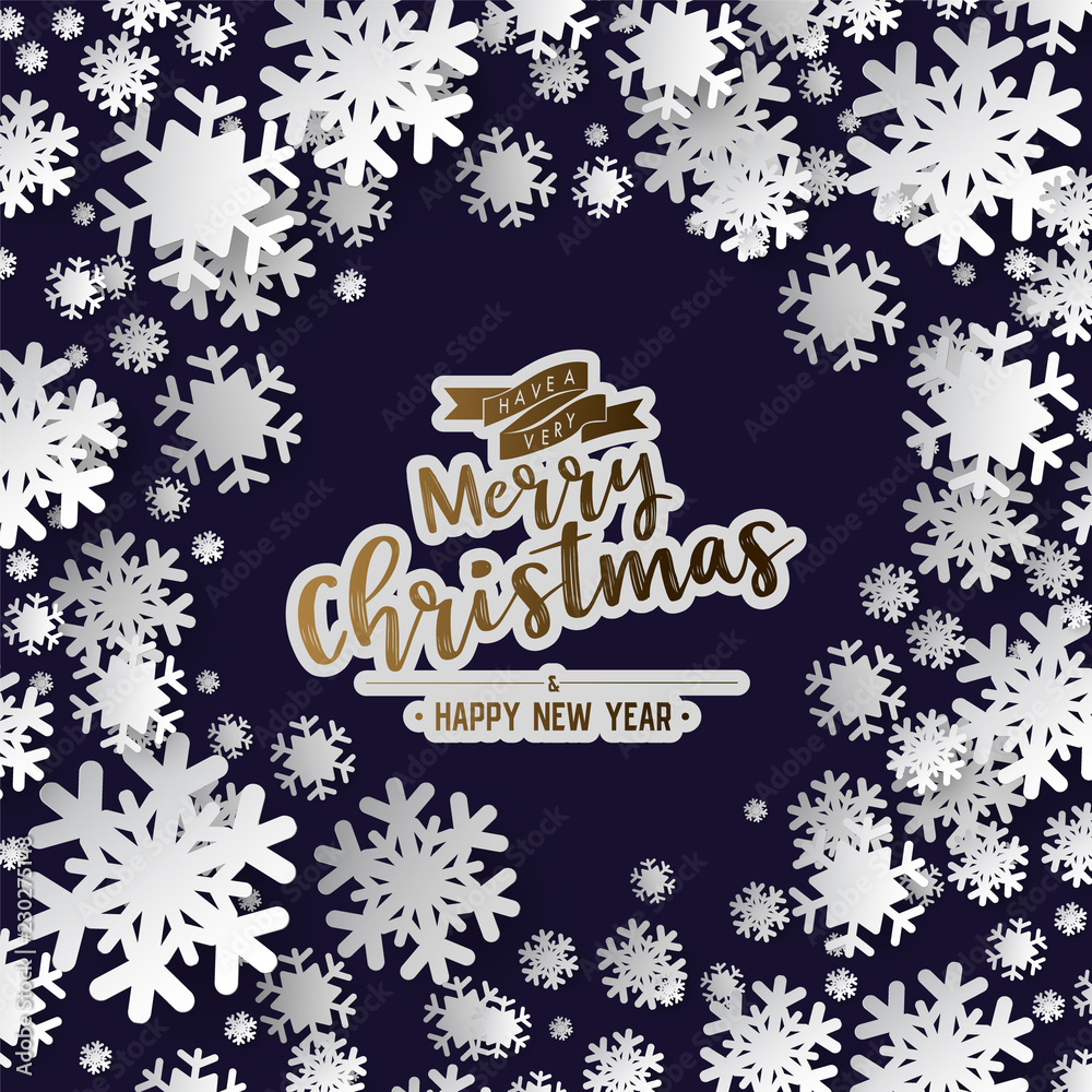 Aufkleber colours paper cut of vector snowflake on gradient colours ornate background with merry christmas pha