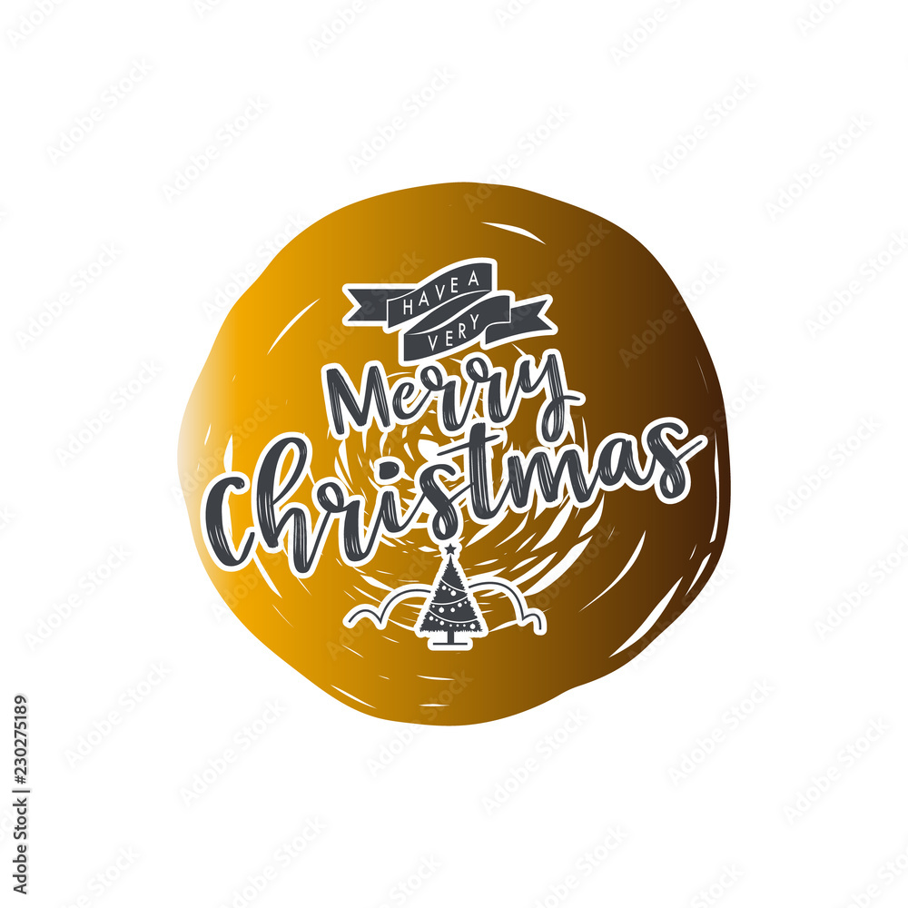 Poster christmas phase text and star with santa beard and ornaments with symbol design on background