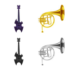 Vector illustration of music and tune icon. Collection of music and tool stock symbol for web.
